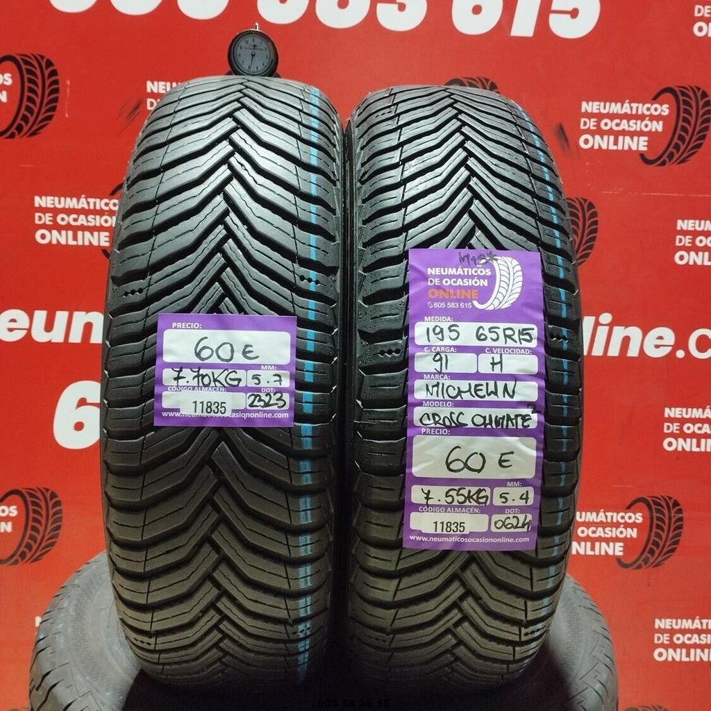 2x 195 65 R15 91H MICHELIN CROSS CLIMATE2 M+S* 5.7/5.4mm REF:11835