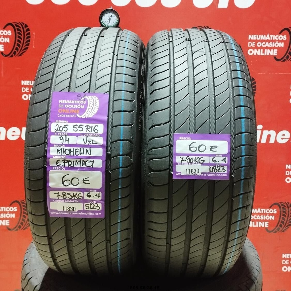 2x 205 55 R16 94VXL MICHELIN e.PRIMACY S1 6.4/6.4mm REF:11830