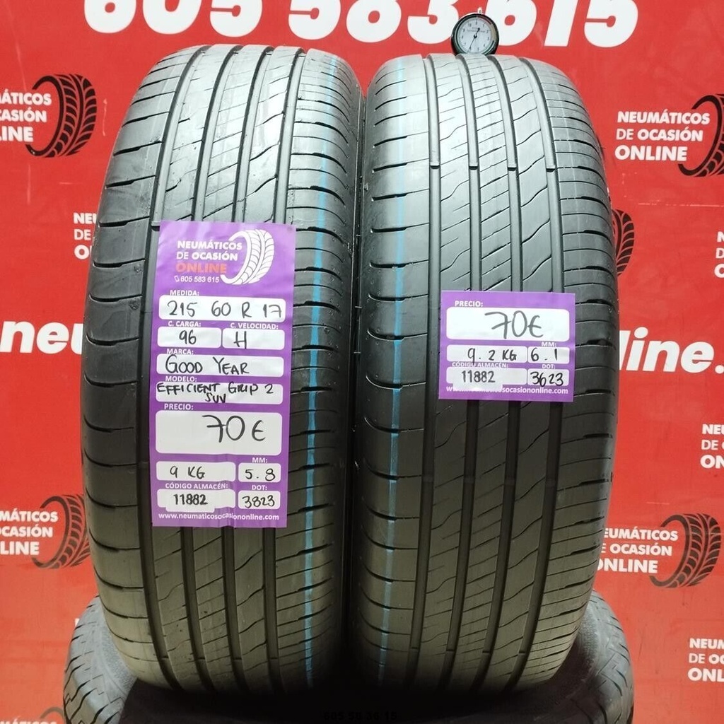 2x 215 60 R17 96H GOODYEAR EFICIENT GRIP 2 SUV 5.8/6.1mm REF:11882