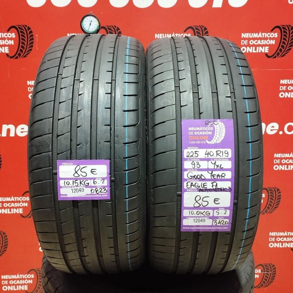 2x 225 40 R19 93YXL GOODYEAR EAGLE F1 ASYMMETRIC  RSC 6.2/5.2mm REF:12049