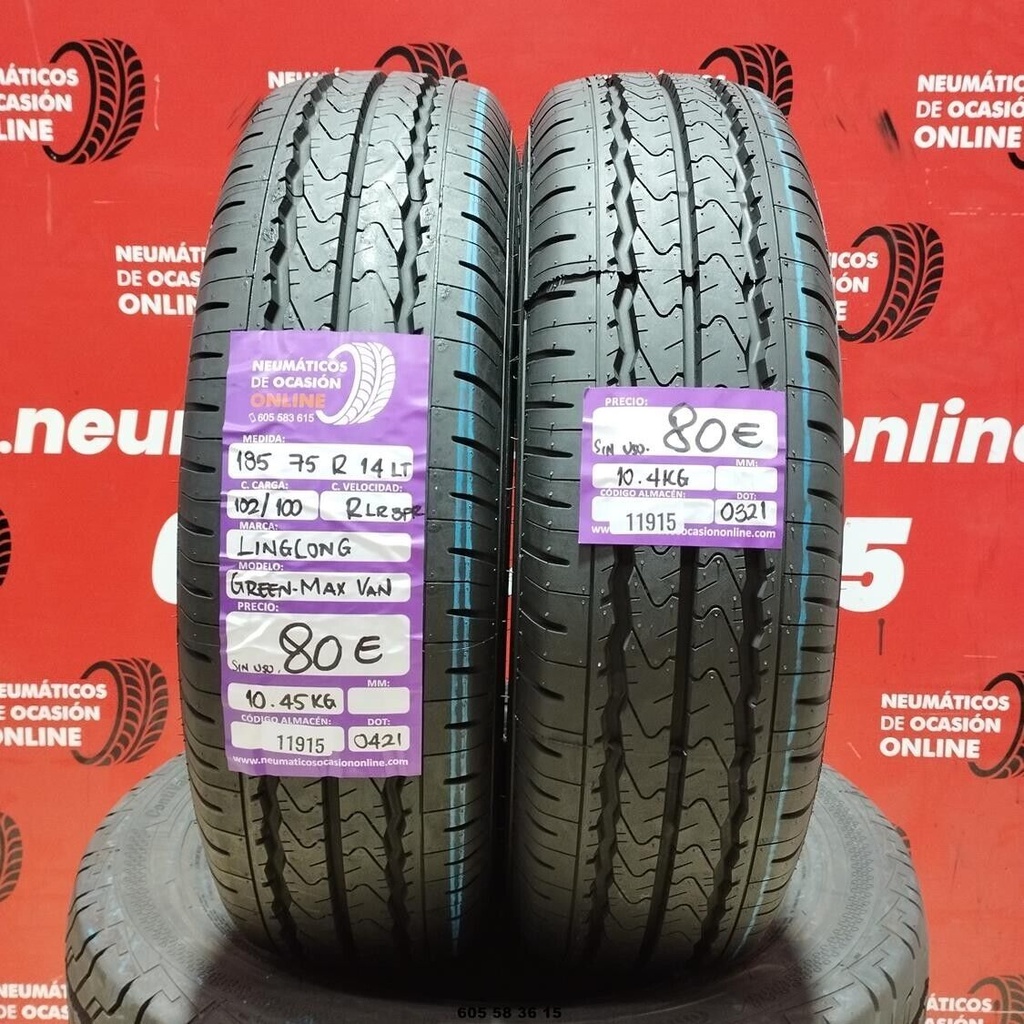 2x 185 75 14LT 102/100 R LINGLONG GREEN-MAX  DOT:0421/0321  (SIN USO) Ref.11915