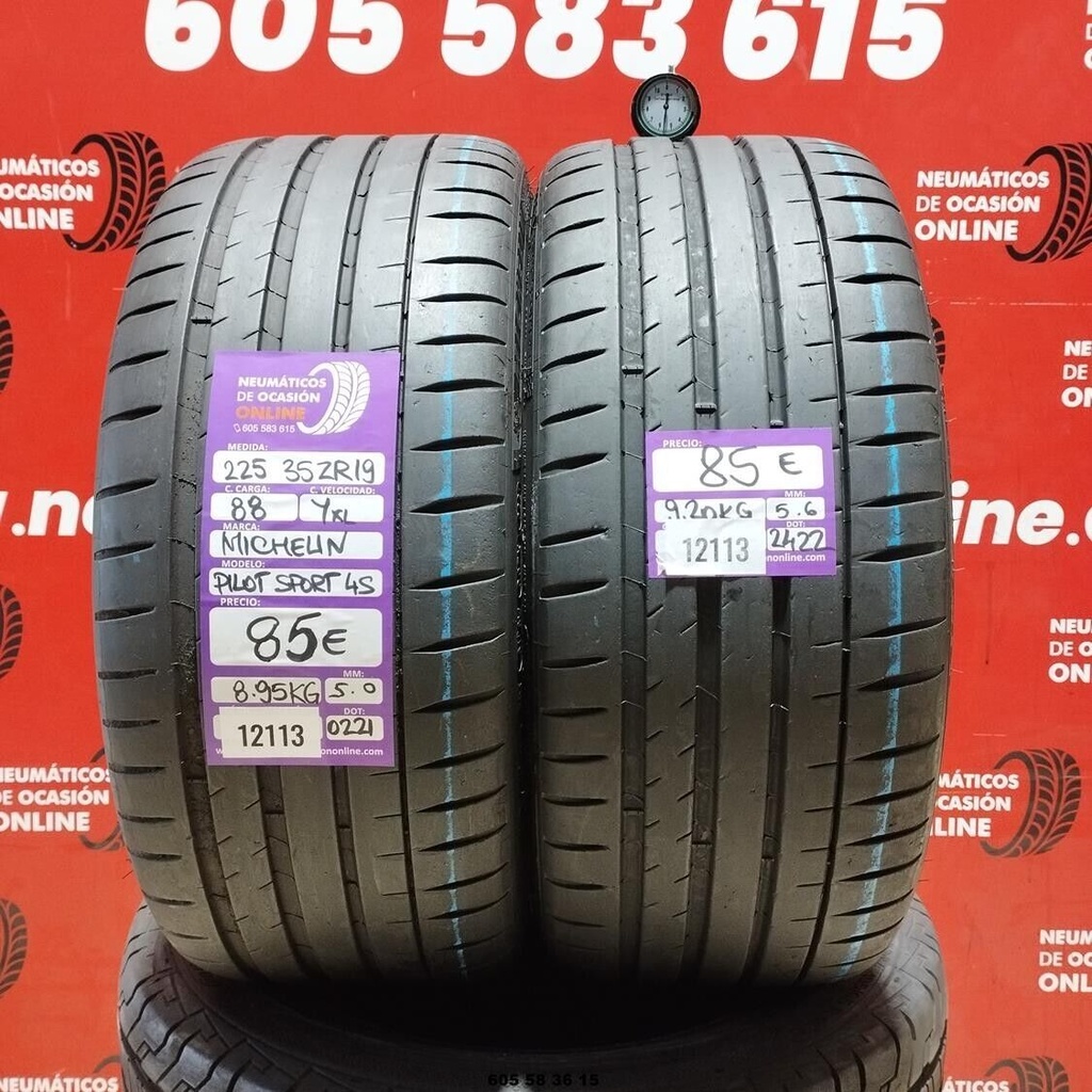 2x 225 35 ZR19 88YXL MICHELIN PILOT SPORT4S 5.0/5.6mm Ref.12113