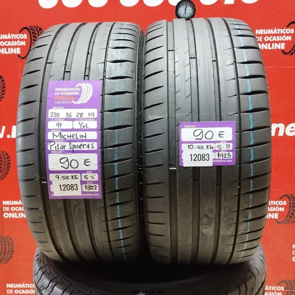 2x 235 35 ZR19 91YXL MICHELIN PILOT SPORT 4S 5.5/5.8mm REF:12083