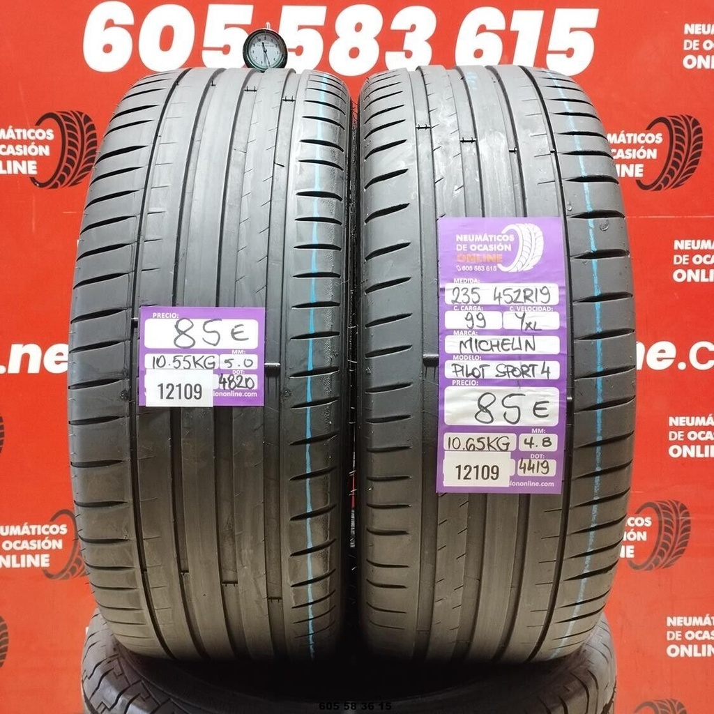 2x 235 45 ZR19 99YXL MICHELIN PILOT SPORT4 4.8/5.0mm REF:12109