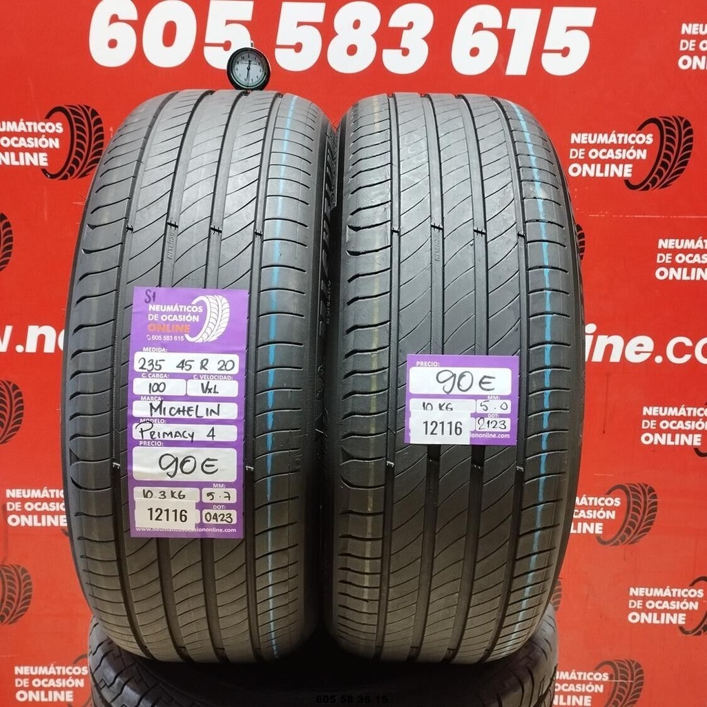 2x 235 45 R20 100VXL MICHELIN PRIMACY4 S1 5.7/5.0mm REF:12116