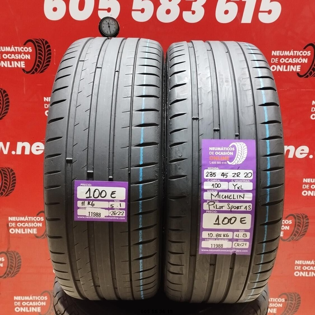 2x 235 45 R20 100YXL  MICHELIN PILOT SPORT 4S 6 4.8/5.1mm REF:11988