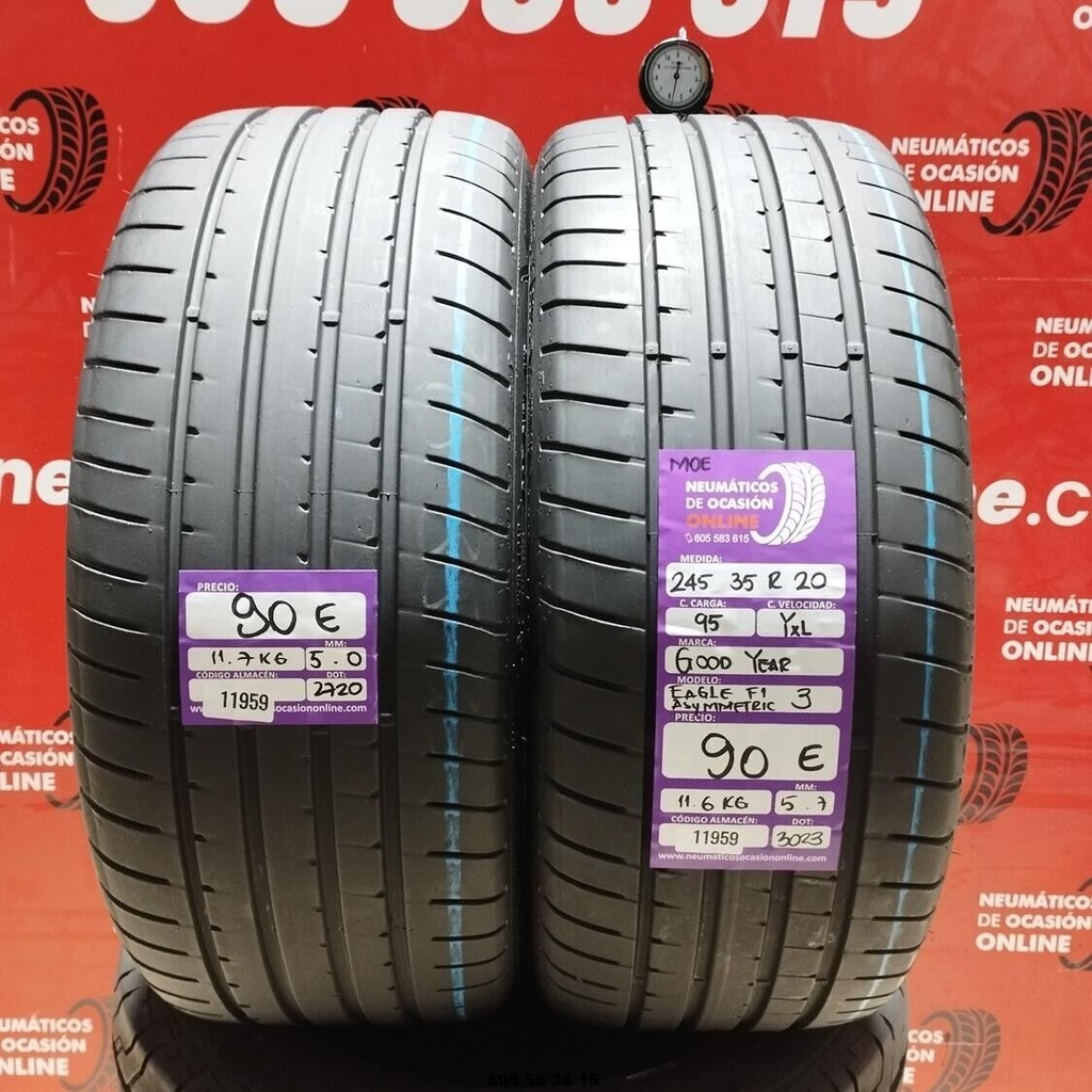 2x 245 35 R20 95YXL GOODYEAR EAGLE F1 ASYMMETRIC3 MOE 5.0/5.7mm REF:11959