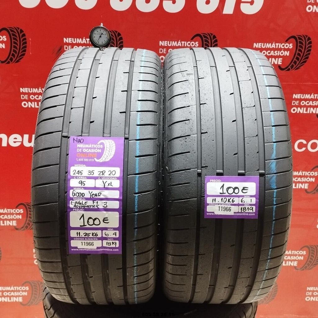 2x 245 35 ZR20 95YXL GOODYEAR EAGLE F1 NAO 6.4/6.1mm REF:11966