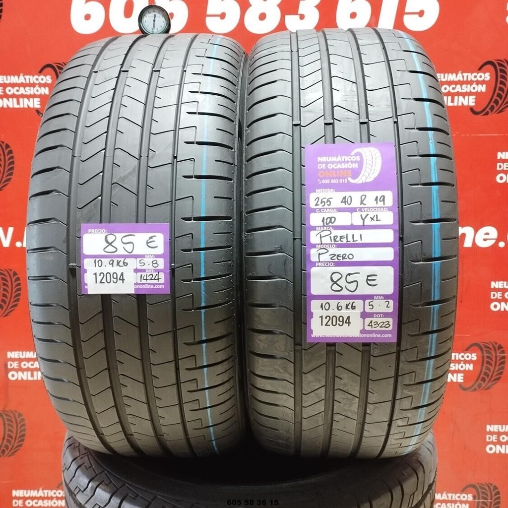 2x 255 40 R19 100YXL PIRELLI PZERO 5.8/5.2mm REF:12094