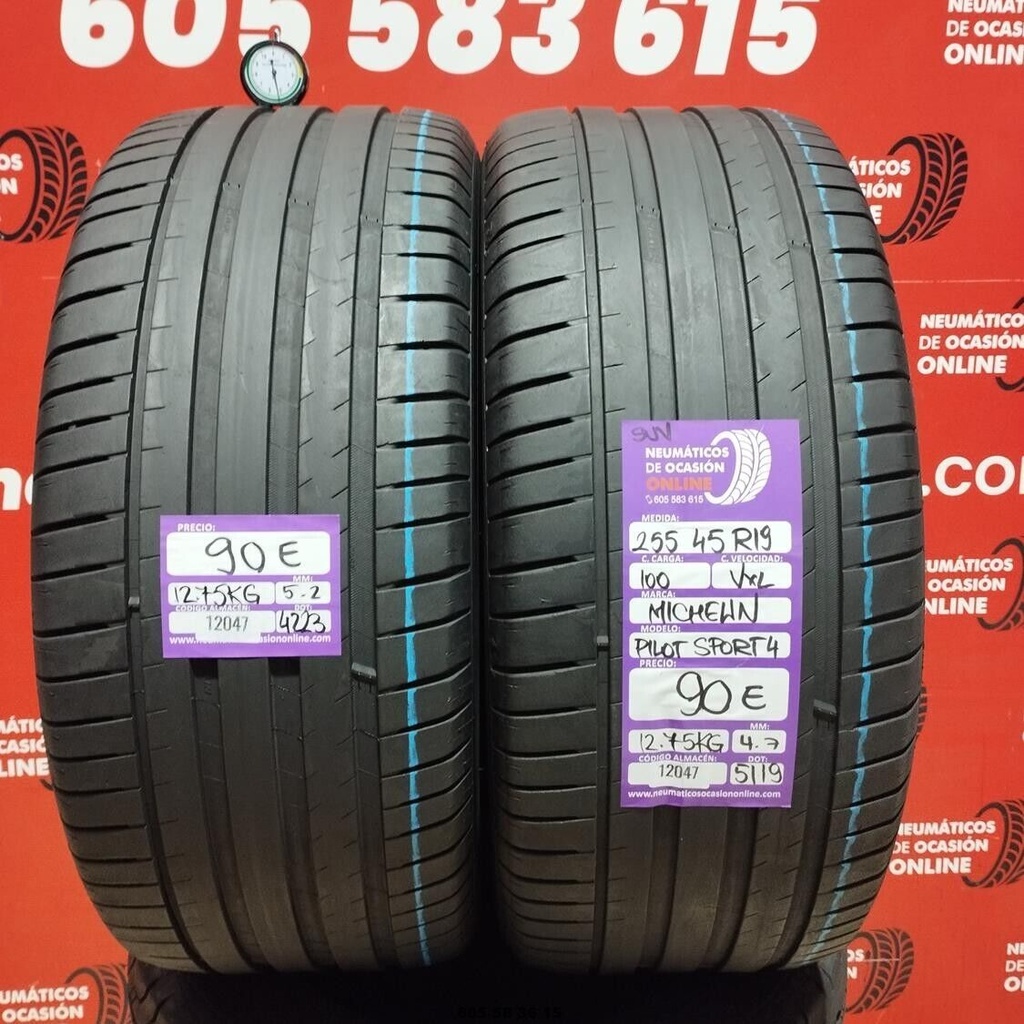 2x 255 45 R19 100VXL MICHELIN PILOT SPORT4 SUV 5.2/4.7mm REF:12047