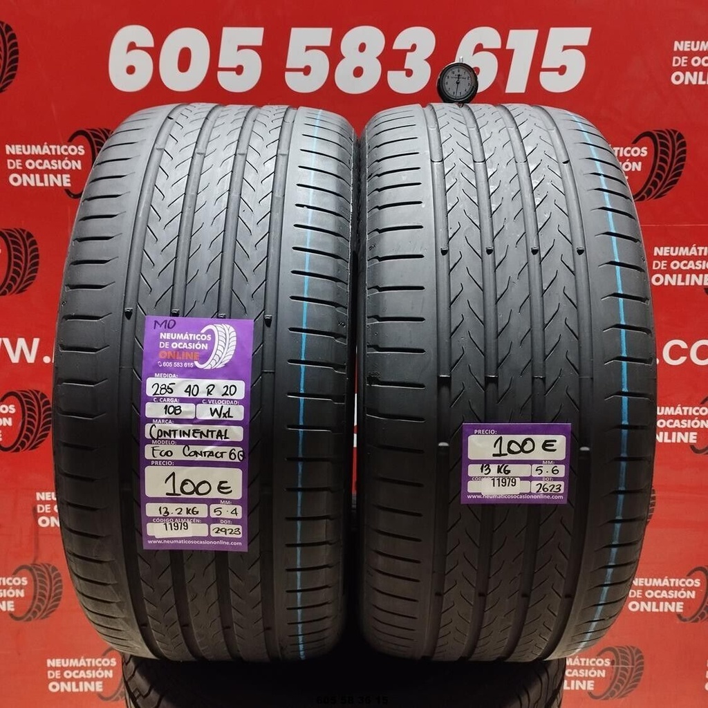 2x 285 40 R20 108WXL CONTINENTAL ECO CONTACT 6 5.4/5.6mm REF:11979