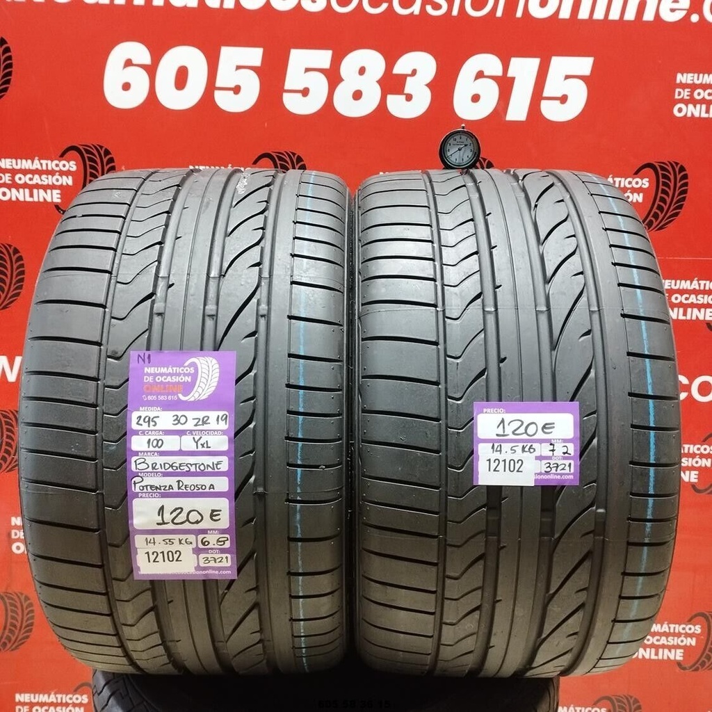 2x 295 30 Z R19 100YXL BRIDGESTONE POTENZA RE050 A N1 6.8/7.2mm REF:12102