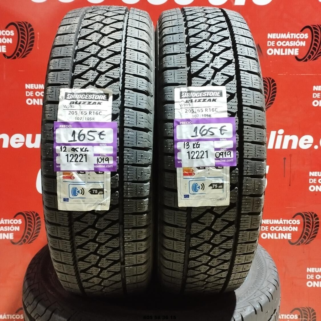 2x 205 65 R16C 107/105R BRIDGESTONE BLIZZAK W995 DOT:1019 (SIN USO) Ref.12221