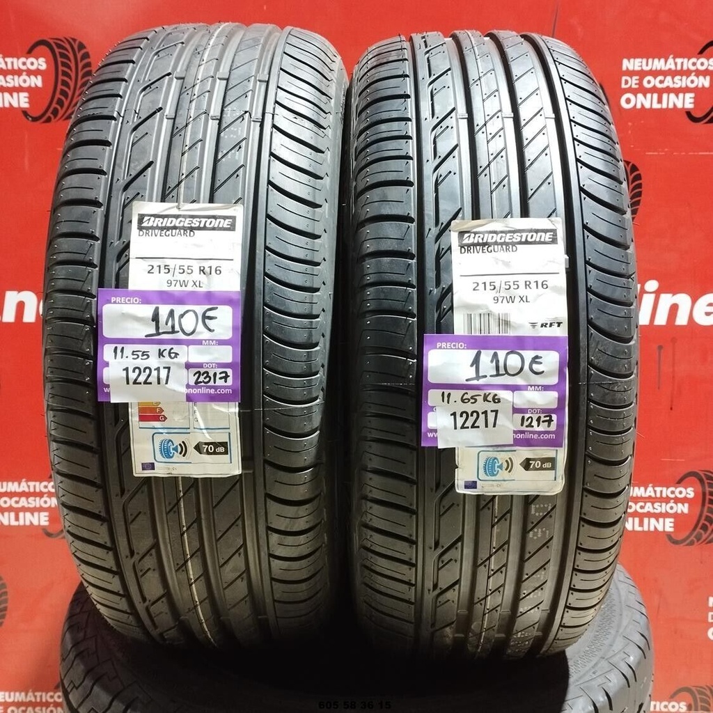 2x 215 55 R16 97WXL BRIDGESTONE DRIVEGUARD DOT:12217 (SIN USO) Ref.12217