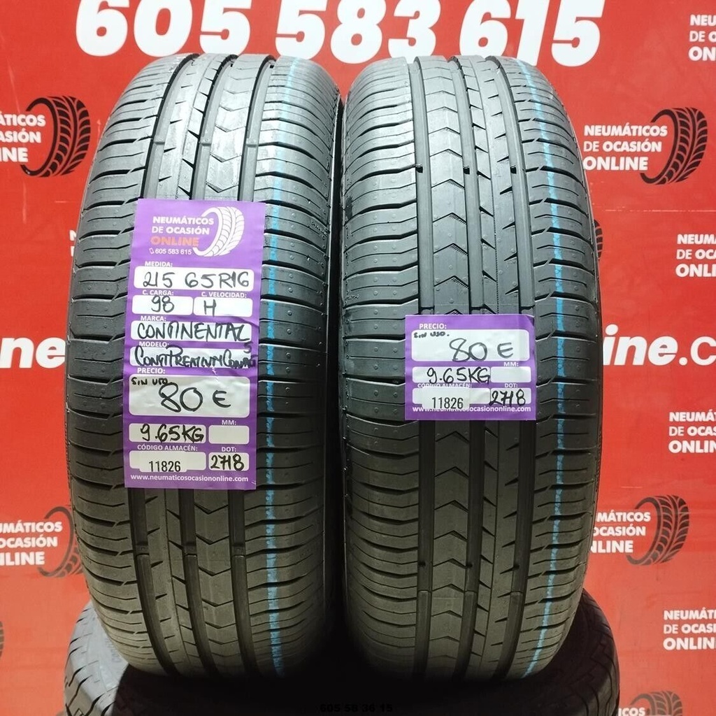 2x 215 65 R16 98H CONTINENTAL CONTIPREMIUM CONTACT5 DOT:2718 (SIN USO) Ref.11826