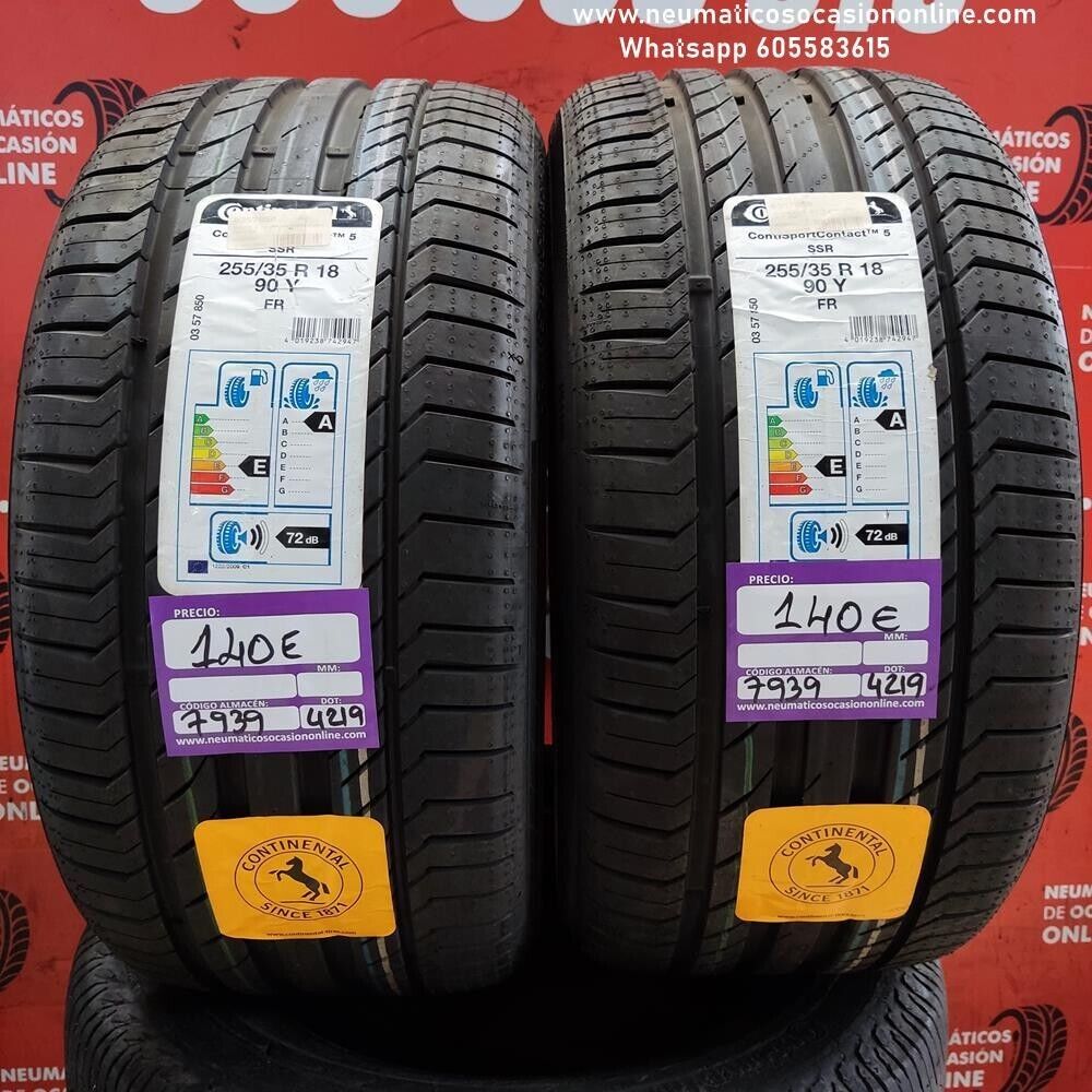 2x 255 35 R18 90Y CONTINENTAL CONTISPORT DOT:4219 (SIN USO) Ref.7939