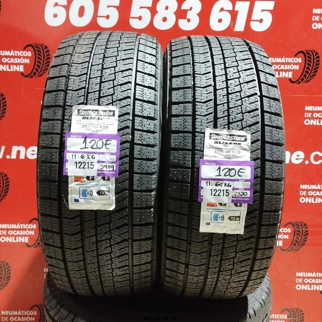 2x 255 40 R19 96S BRIDGESTONE BLIZZAK DOT:3919 (SIN USO) Ref.12215