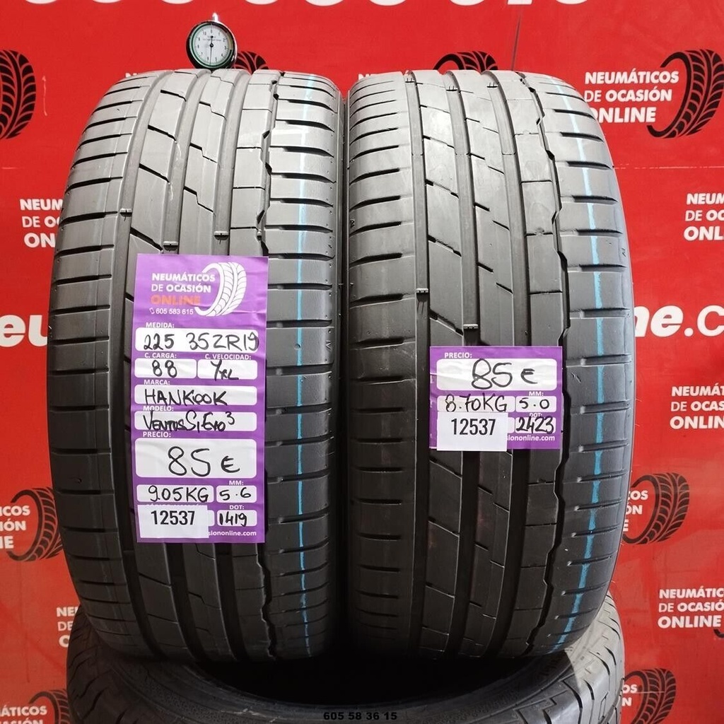 2x 225 35 ZR19 88YXL HANKOOK VENTUS S1 EVO3 5.6/5.0mm REF:12537