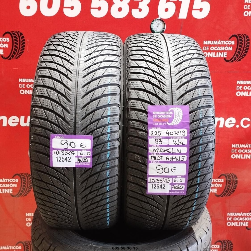 2x 225 40 R19 93WXL MICHELIN PILOT ALPIN5 6.2/6.0mm REF:12542