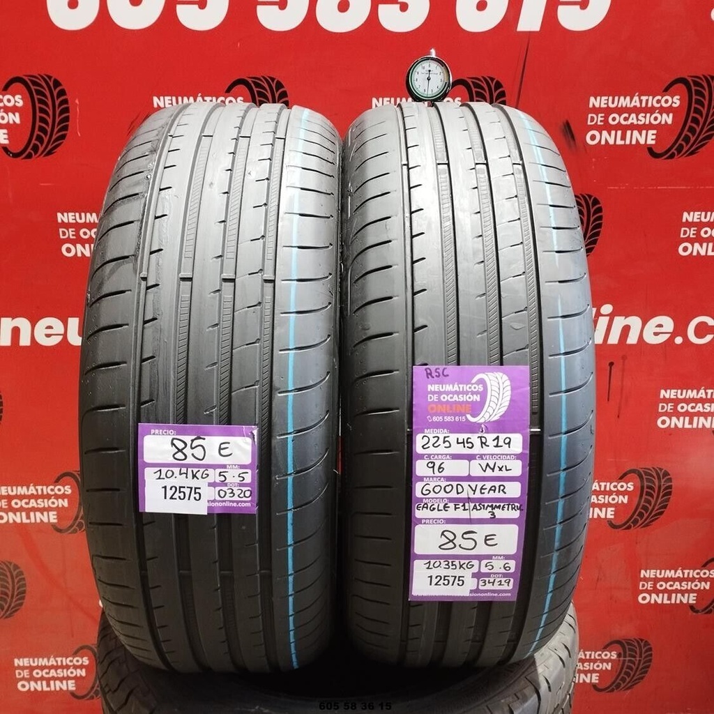 2x 225 45 R19 96WXL GOODYEAR EAGLE F1 ASYMMETRIC RSC 5.5/5.6mm REF:12575