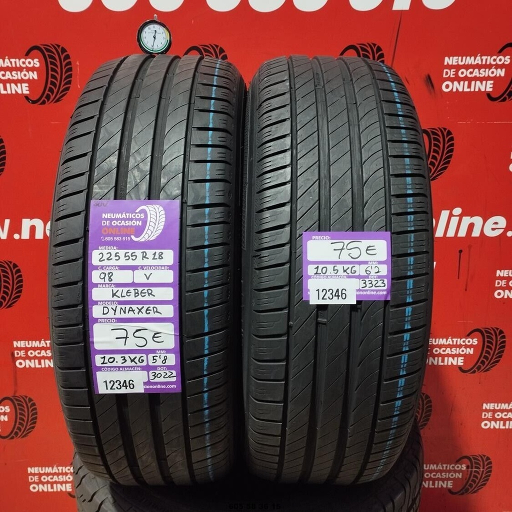 2x 225 55 R18 98V KLEBER DYNAXER SUV 5.8/6.2mm REF:12346