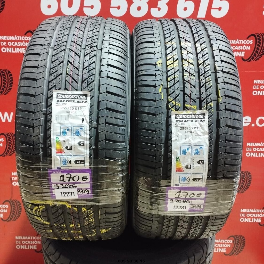 2x 255 50 R19 107HXL BRIDGESTONE DUELER H/L400 DOT: 3319 (UNBENUTZT) Ref:12231