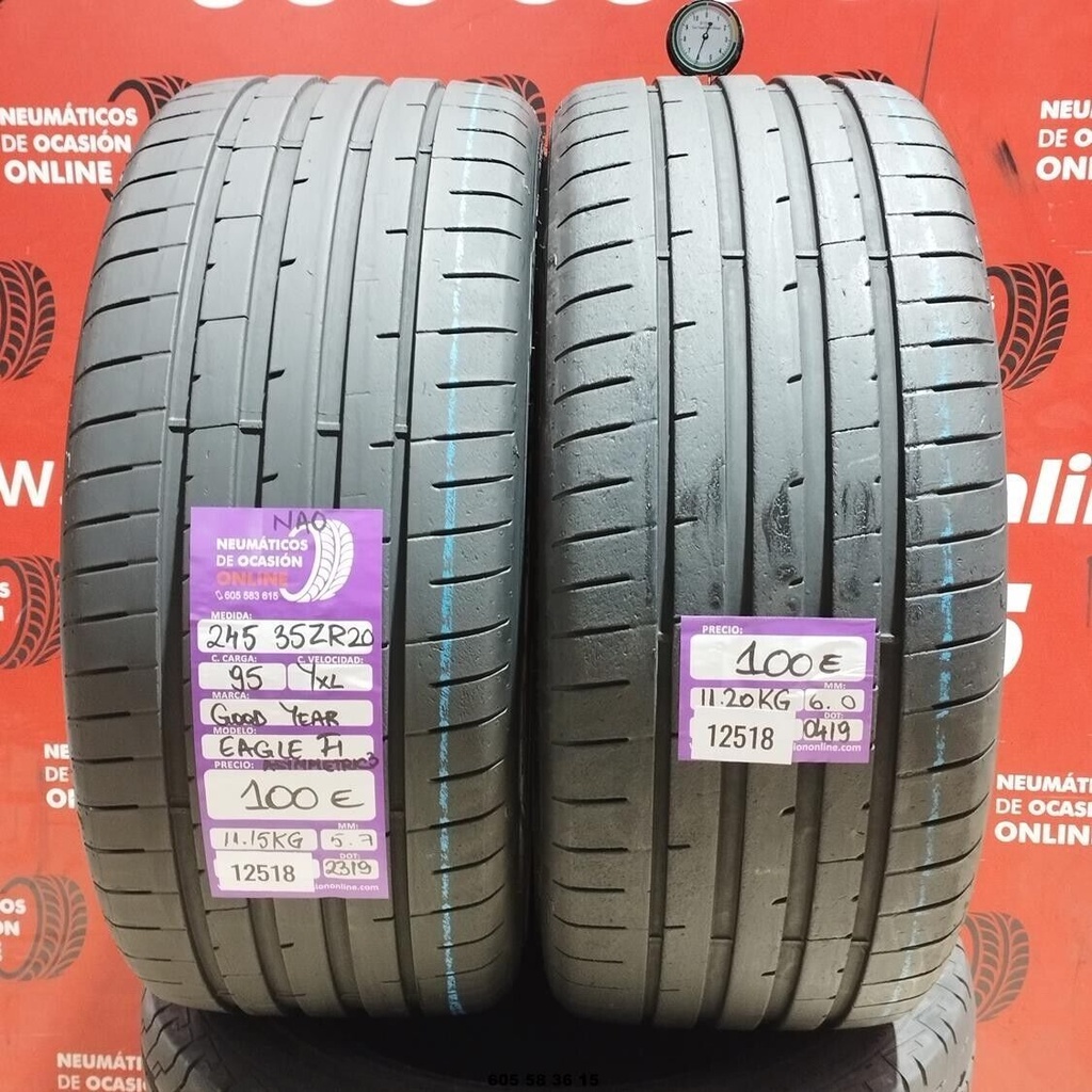 2 x 245 35 Z R20 95YXL GOODYEAR EAGLE F1 ASYMÉTRIQUE3 NAO 5,7/6,0 mm REF : 12518