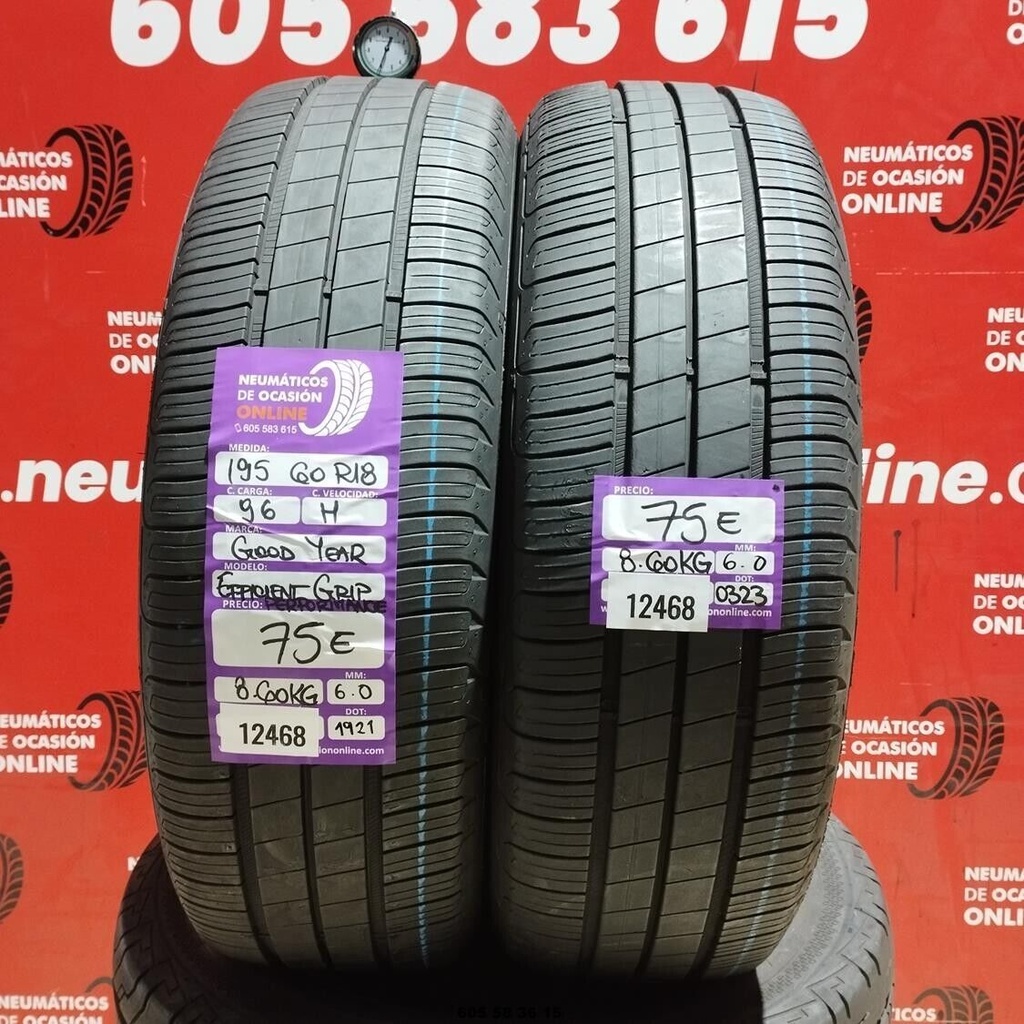 2x 195 60 R18 96H GOODYEAR EFFICIENT GRIP 6.0/6.0mm REF:12468