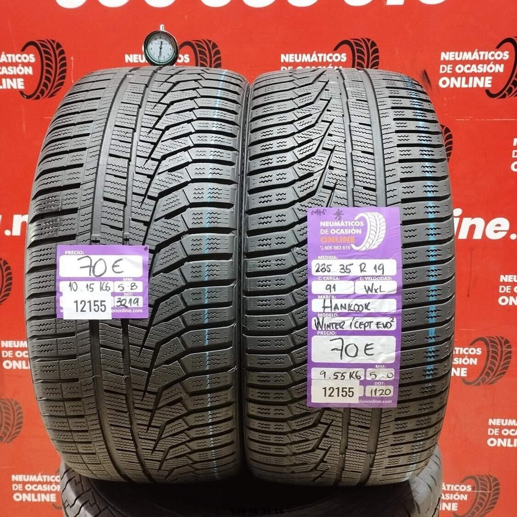 2x 235 35 R19 91WXL HANKOOK WINTER ICEPT EVO2 M+S* 5,8/5,0mm REF: 12155