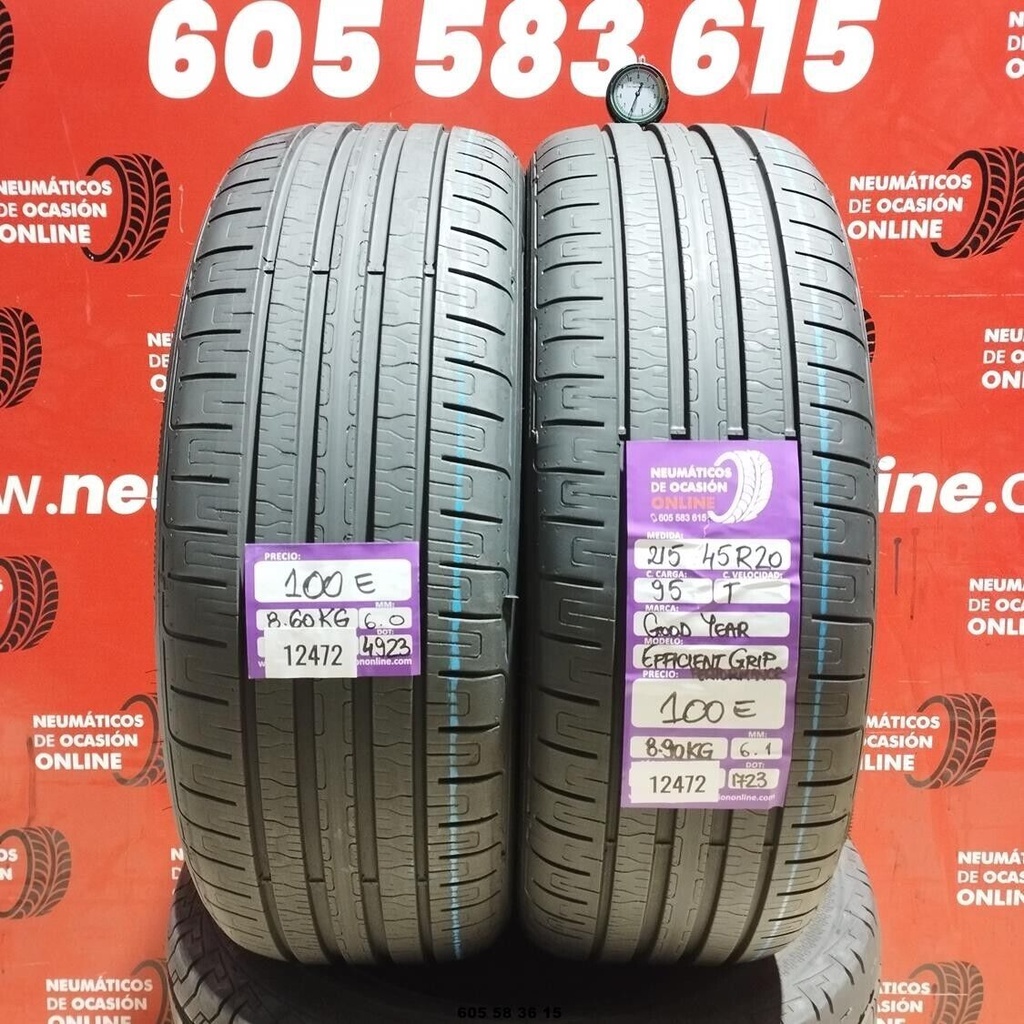 2x 215 45 R20 95T GOODYEAR EFFICIENT GRIP 6.0/6.1mm REF:12472