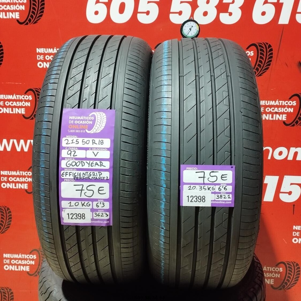 2x 215 50 R18 92V GOODYEAR EFFICIENT GRIP PERFORMANCE 6.3/6.6mm REF:12398