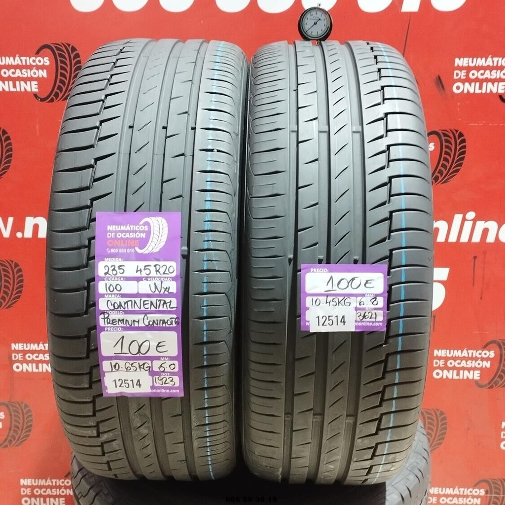 2x 235 45 R20 100WXL CONTINENTAL PREMIUM CONTACT6 6.0/6.8mm REF:12514