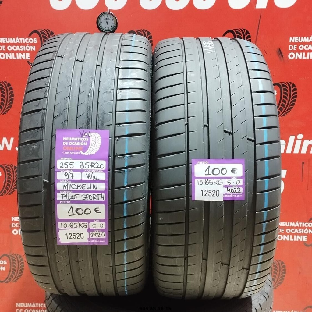 2x 255 35 R20 97WXL MICHELIN PILOT SPORT4 VOL 5.0/5.0mm REF:12520