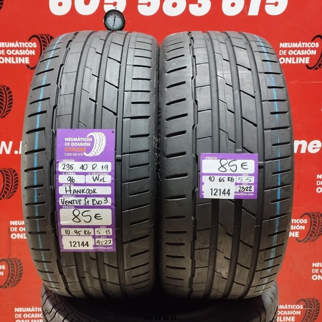 2x 235 40 R19 96WXL HANKOOK VENTUS S1 EVO3 5,8/5,5 mm REF:12144