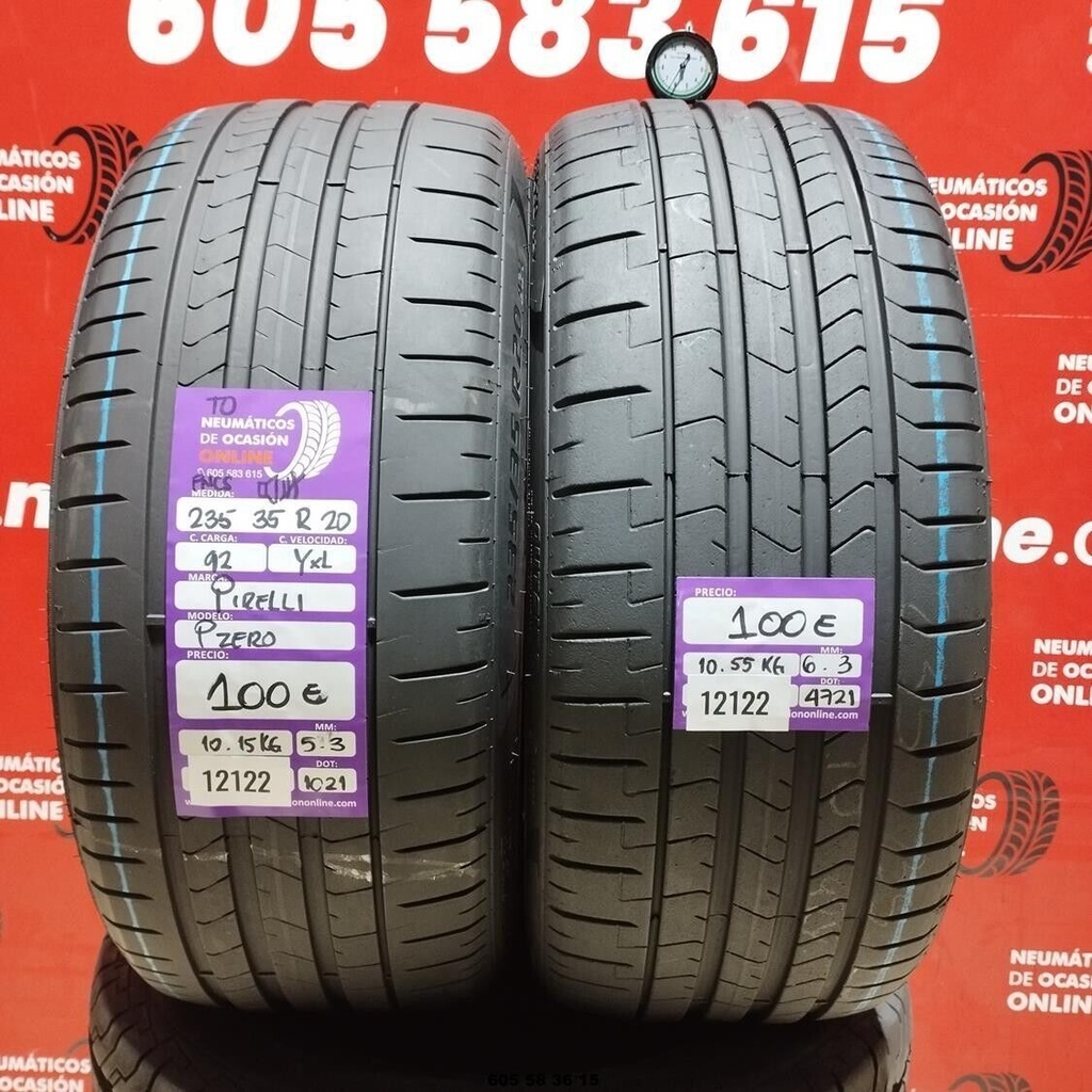 2x 235 35 R20 92YXL PIRELLI DA ZERO A 5,3/6,3 mm REF:12122