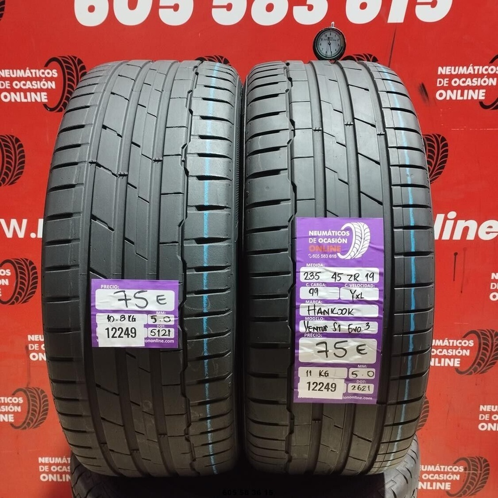 2x 235 45 Z R19 99YXL HANKOOK VENTUS S1 EVO3 5,0/5,0 mm REF:12249