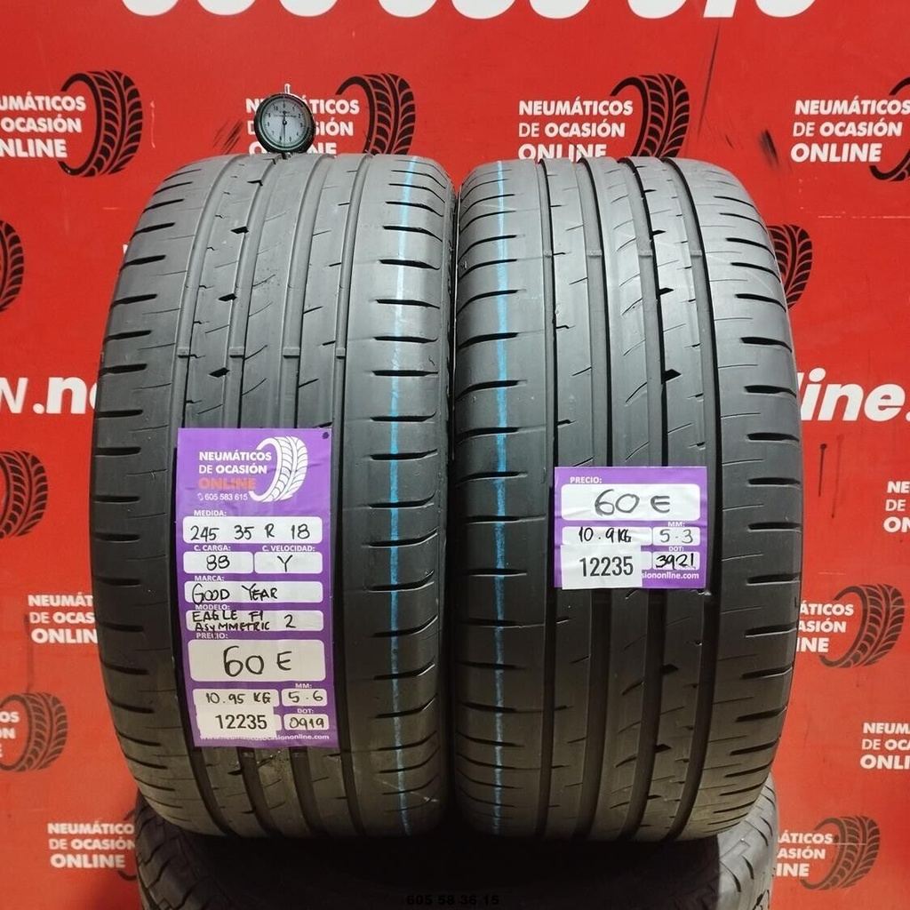 2x 245 35 R18 88Y GOODYEAR EAGLE F1 ASYMMETRIC2 5.6/5.3mm REF:12235