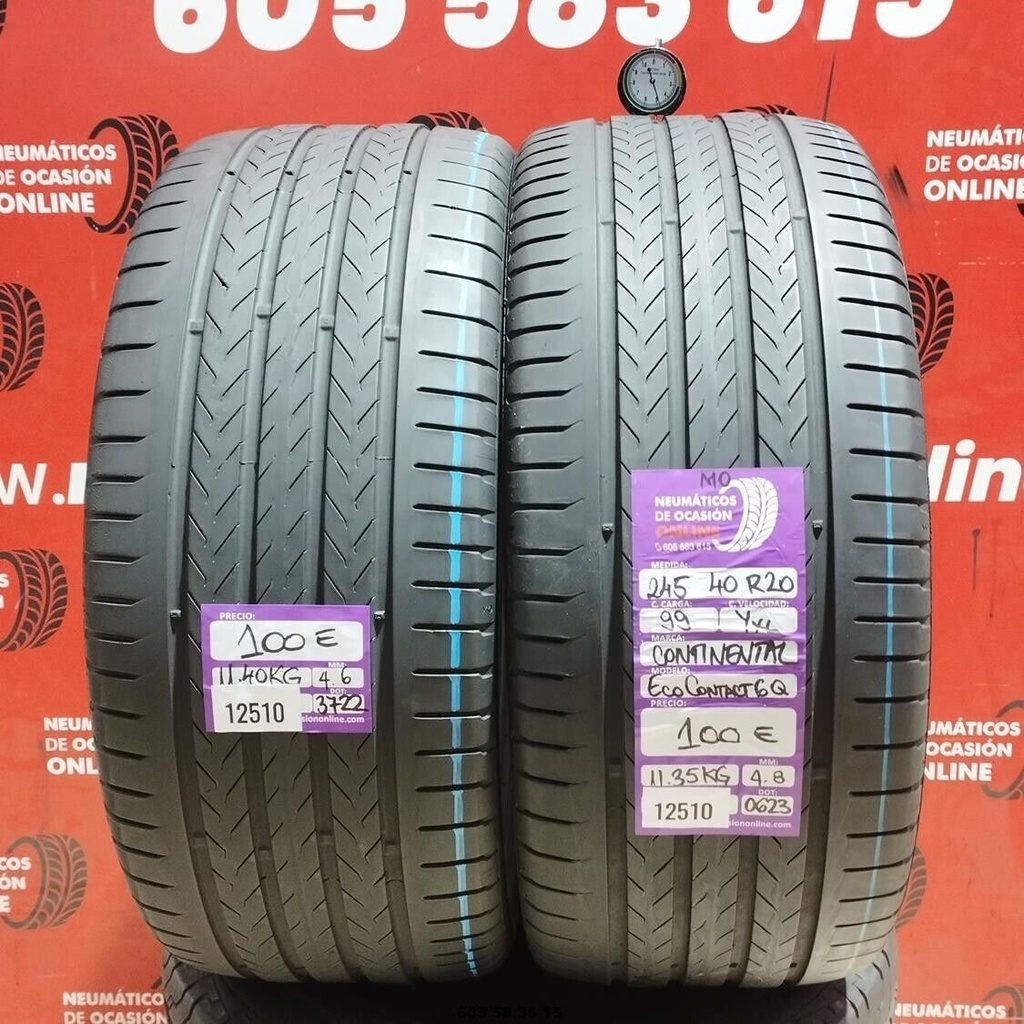 2x 245 40 R20 99YXL CONTINENTAL ECOCONTACT 6Q MO 4.6/4.8mm REF:12510