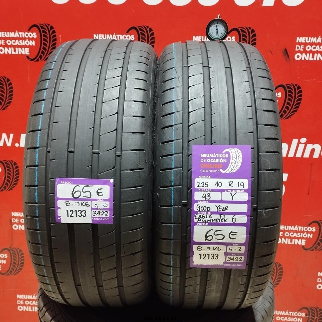 2x 225 40 R19 93Y GOODYEAR EAGLE F1 ASIMMETRICO6 5,0/5,2 mm REF:12133