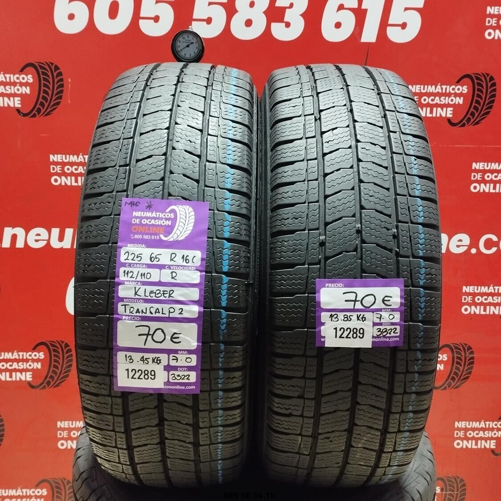 2x 225 65 R16C 112/110R ADESIVO TRANSALP2 M+S* 7,0/7,0 mm REF:12289