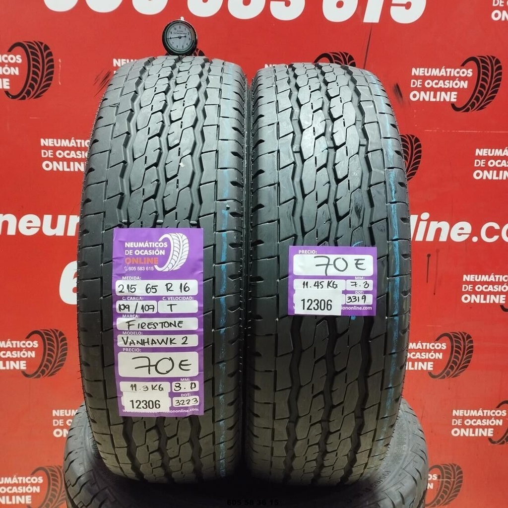 2x 215 65 R16 109/107T FIRESTONE VANHAWK2 8,0/73 mm REF:12306