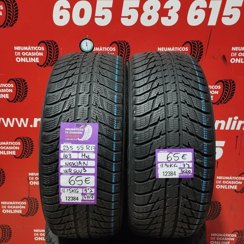 2x 235 55 R17 103HXL NOKIAN WR SUV3 M+S* 5.2/7.3mm REF:12384