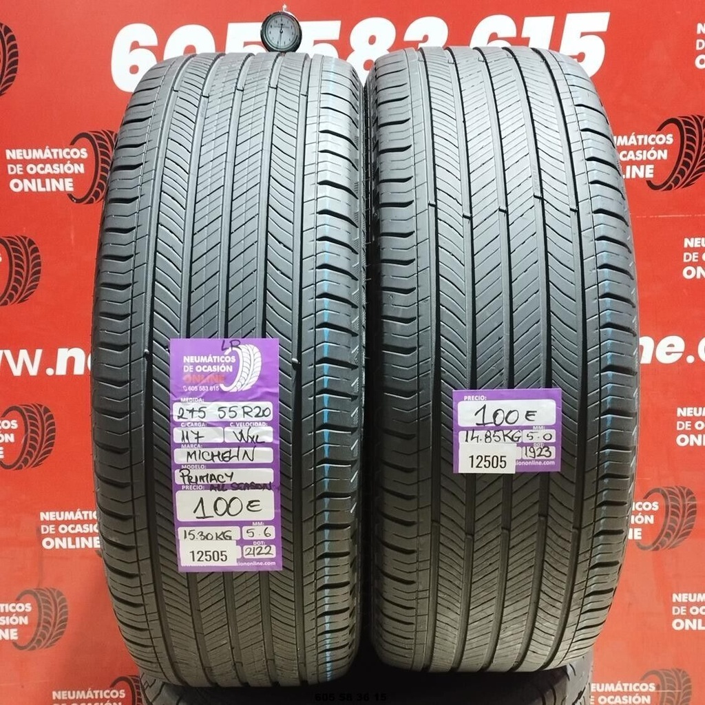 2x 275 55 R20 117WXL MICHELIN PRIMACY ALL SEASON 5.6/5.0mm REF:12505