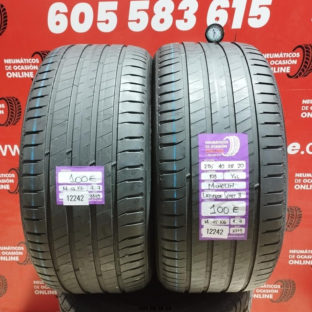 2x 285 40 ZR20 108YXL MICHELIN LATITUDE SPORT3 4.7/4.7mm REF:12242