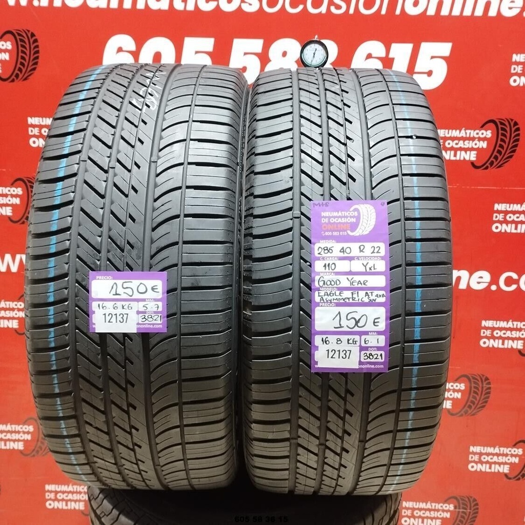 2x 285 40 R22 110YXL GOODYEAR EAGLE F1 AT SUV 4X4 M+S 5.7/6.1mm REF:12137