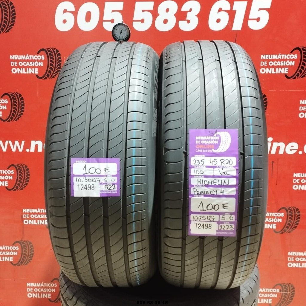 2x 235 45 R20 100VXL MICHELIN PRIMACY4 6.0/5.6mm REF:12498