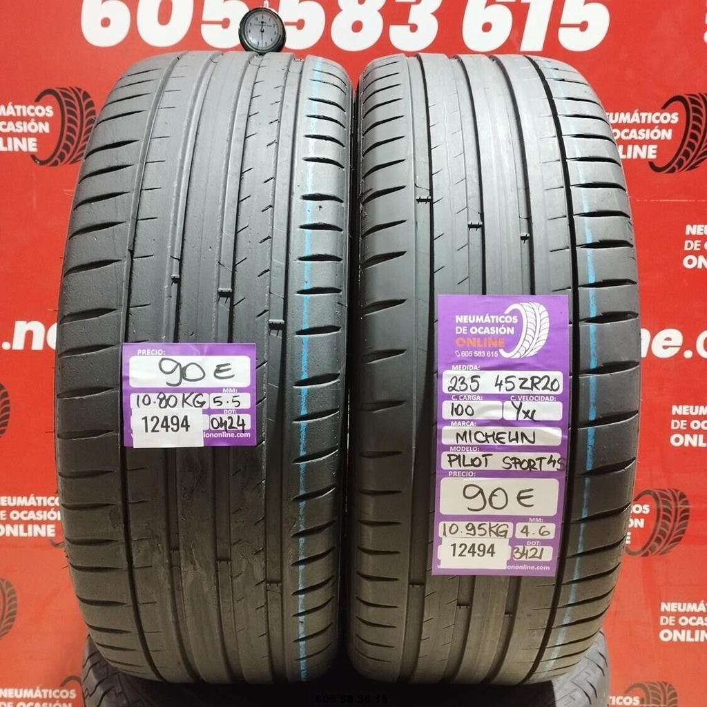 2x 235 45 ZR20 100YXL MICHELIN PILOT SPORT 4S 5.5/4.6mm REF:12494