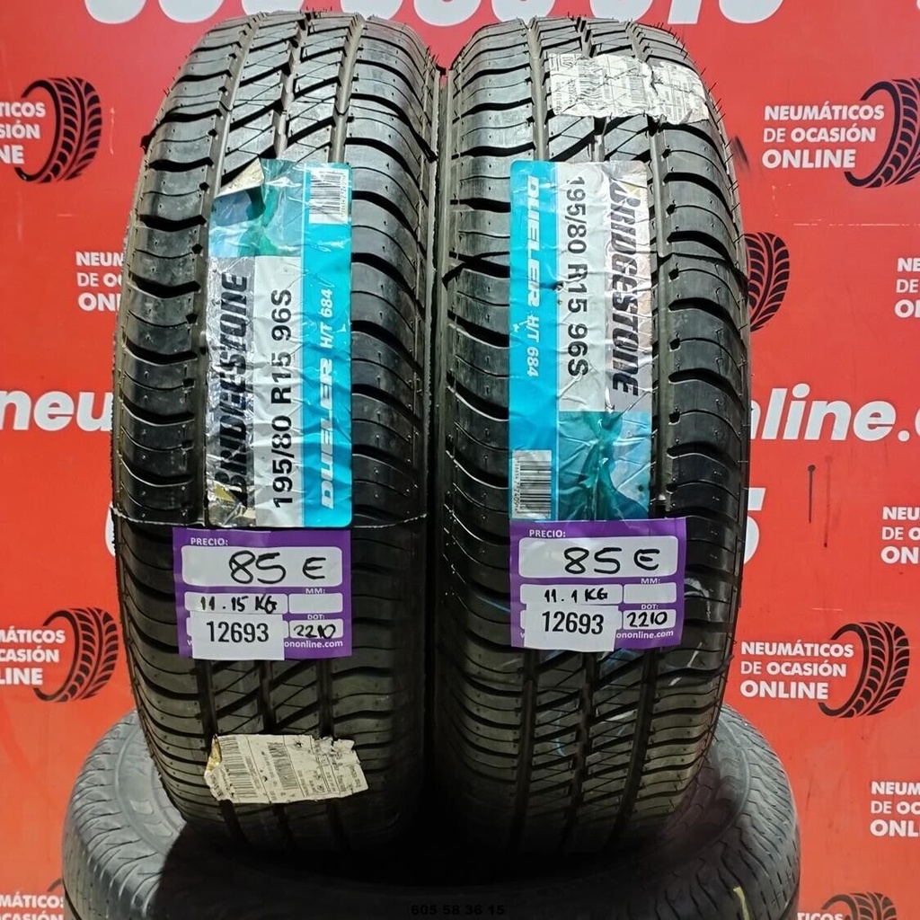 2x 195 80 R15 96S Bridgestone Dueler H/T DOT: 2210 (SIN USO) Ref.12693