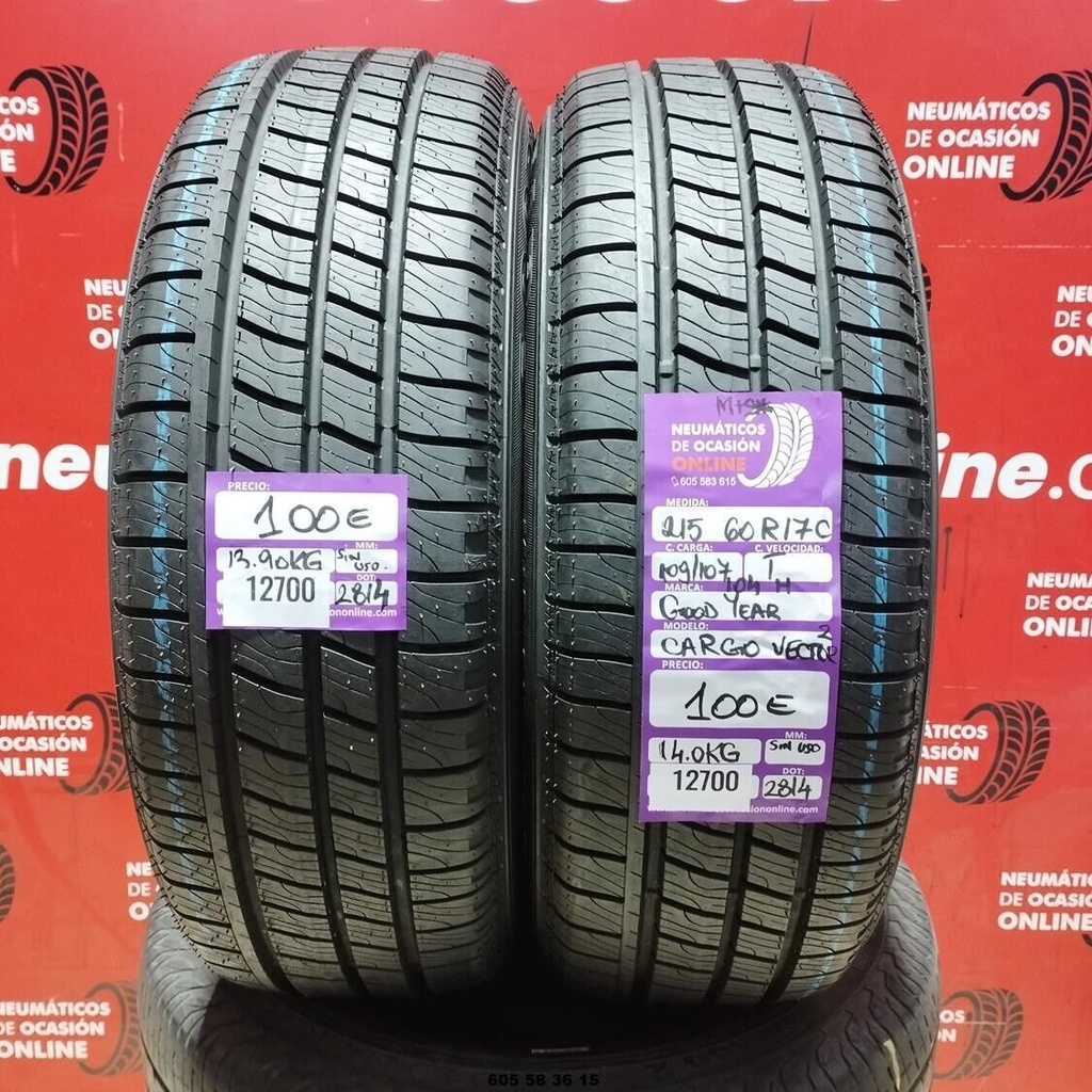 2x 215 60 R17C 109/107T GOODYEAR CARGO VECTOR M+S* DOT: 2814 (SIN USO) Ref.12700