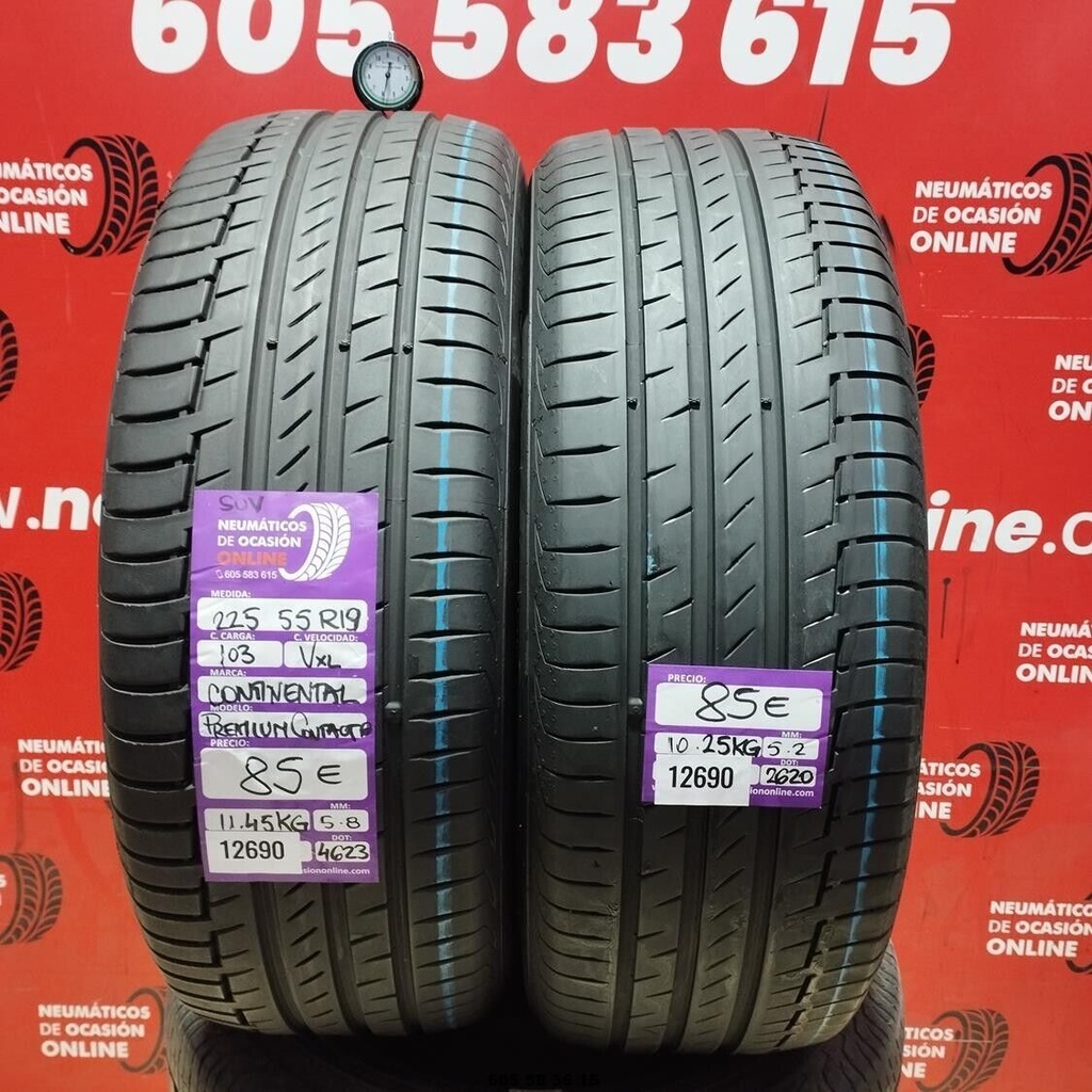 2x 225 55 R19 103VXL CONTINENTAL PREMIUM CONTACT6 SUV 5.8/5.2mm REF:12690